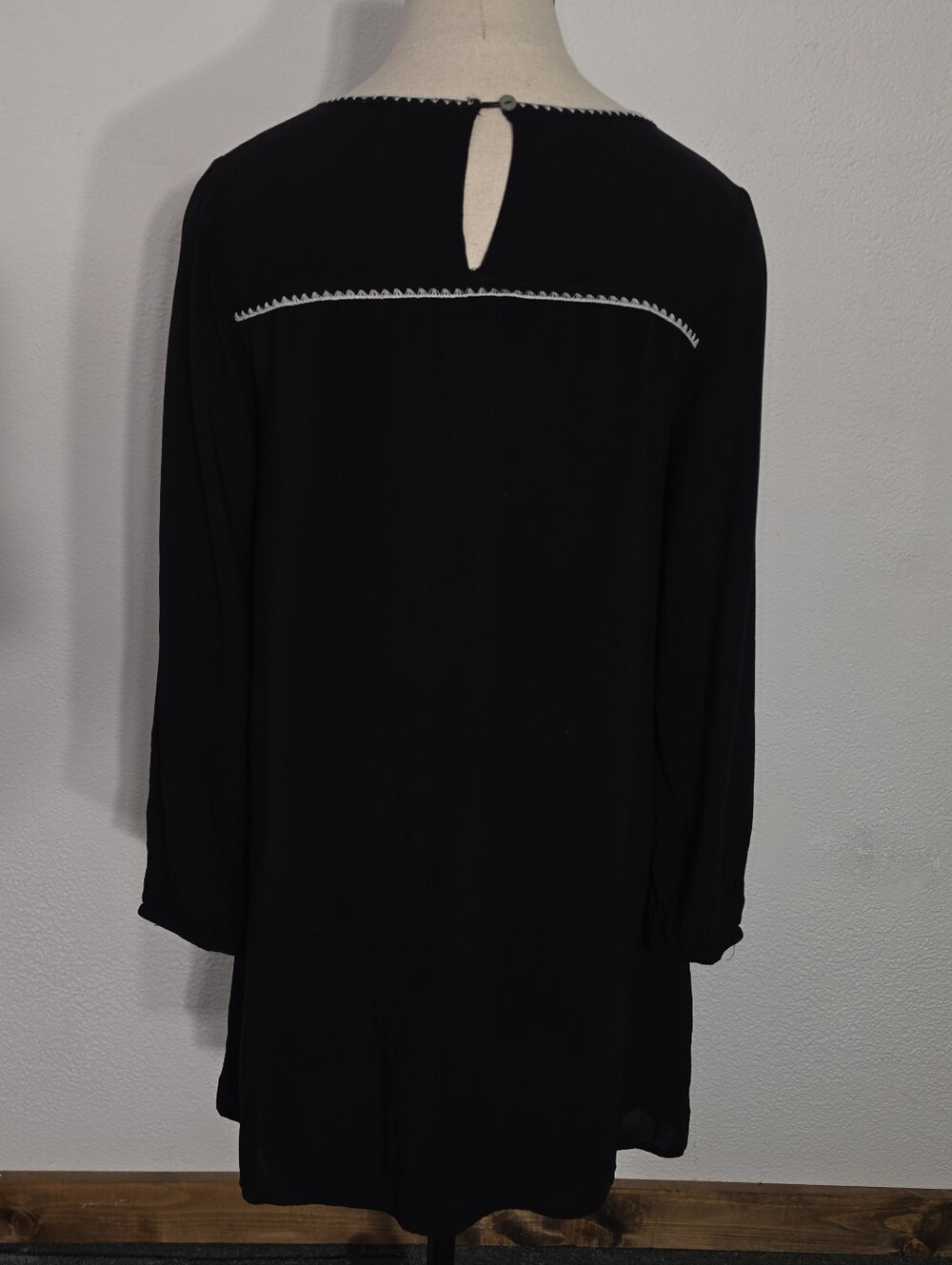 Jodifl Dress Boho Peasant Tunic-Length Black Size S - Picture 9 of 14